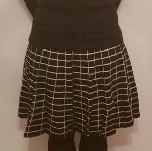 Windowpane plaid skirt